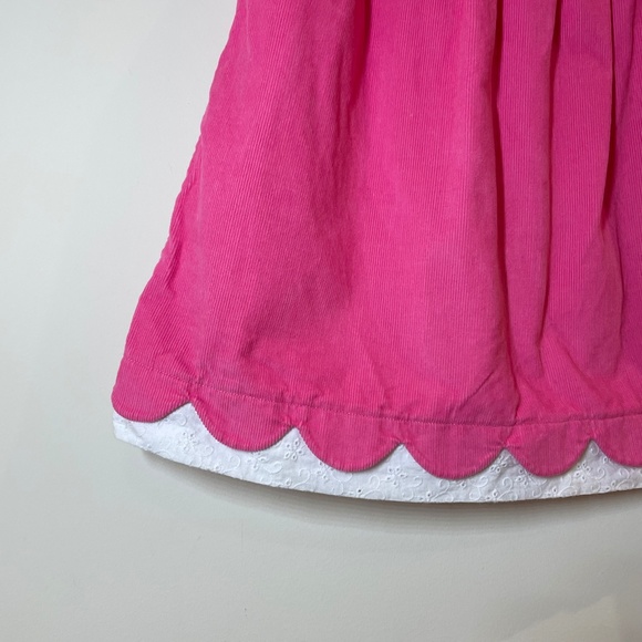 Hanna Andersson Pink Corduroy Girl size 5 Dress Embroidery Flowers Short Sleeve - Picture 3 of 10